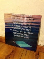 Foto og vers trykt på akrylplade 20x20