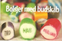 Enkeltindpakket bolcher med ord.