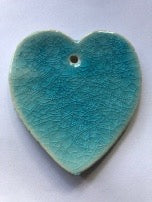 Keramik hjerte turkis